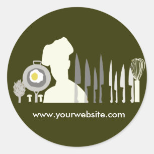 Sticker Rond Grand ensemble de cuisine de chef