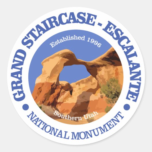 Sticker Rond Grand Escalier - Monument National d'Escalante (Devant)