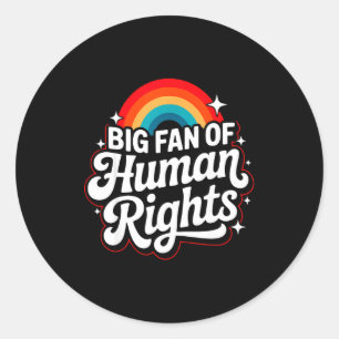 Sticker Rond Grand fan des droits de l'homme arc-en-ciel manife