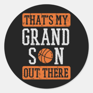Sticker Rond Grand-Fils Là-Bas Basket-Basket Grand-Mère Grand-P