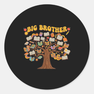 Sticker Rond Grand frère bébé frère garçon maternité dans le li