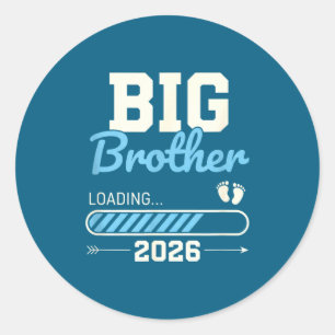 Sticker Rond Grand frère chargement annonce de grossesse 2026
