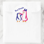 Sticker Rond grand frère petit pingouins (Sac)