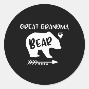 Sticker Rond Grand grand-mère Ours Il Arrive grand grand grand-