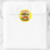 Sticker Rond Grand hamburger (Sac)