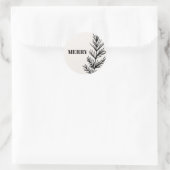 Sticker Rond Grand Joyeux & Feuilles (Sac)