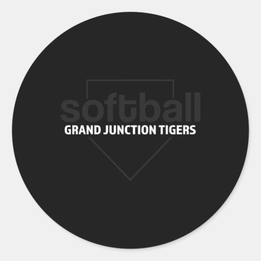 Sticker Rond Grand Junction Tigers Softll Plaque de Base (Devant)
