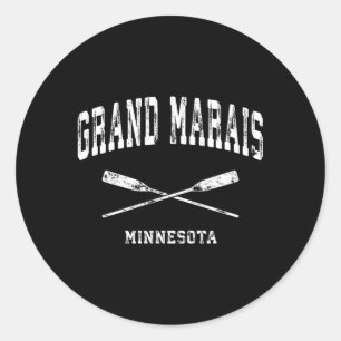 Sticker Rond Grand Marais Minnesota Nautical Crossing Oars