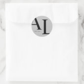 Sticker Rond grand mariage monogramme ultra moderne (Sac)