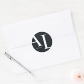Sticker Rond grand mariage monogramme ultra moderne (Enveloppe)
