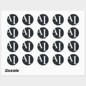 Sticker Rond grand mariage monogramme ultra moderne (Feuille)
