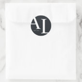 Sticker Rond grand mariage monogramme ultra moderne (Sac)