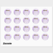 Sticker Rond Grand Mason Jar & Lavande Purple Rustique Faveur (Feuille)