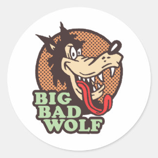 Sticker Rond Grand Mauvais Loup