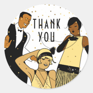 Sticker Rond Grand Merci Gatsby Roaring 20 ans