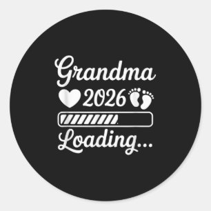 Sticker Rond Grand-mère 2026 Chargement de Faire-part de grosse