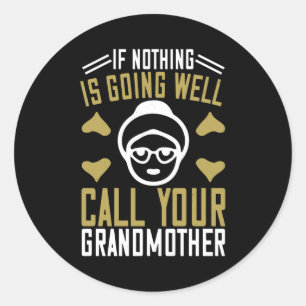 Sticker Rond Grand-mère - Appelle ta grand-mère