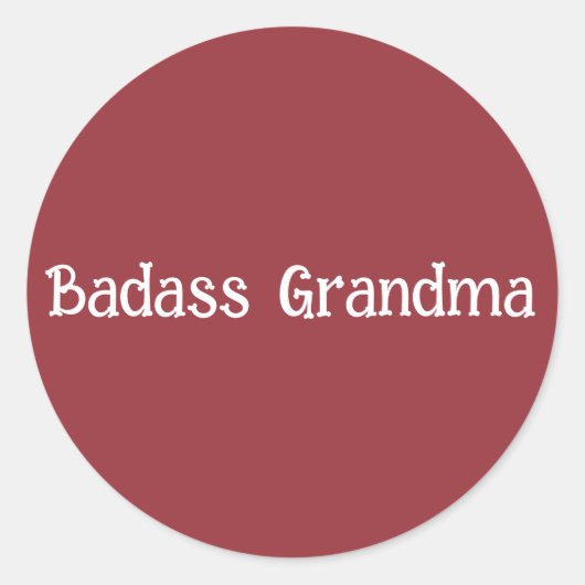 Sticker Rond Grand-mère Badass (Devant)