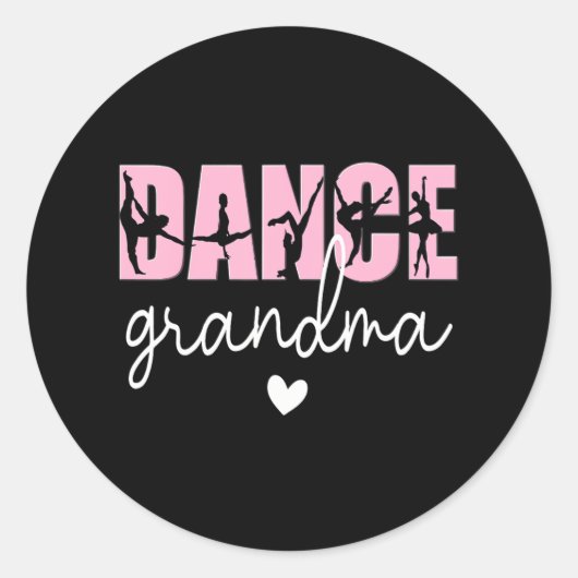 Sticker Rond Grand-Mère Danse D'Une Danse Grand-Mère Heureuse (Devant)