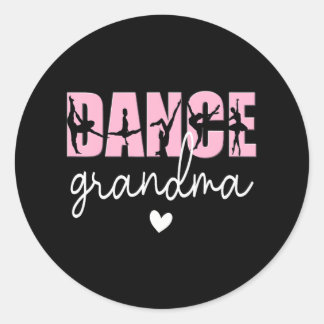 Sticker Rond Grand-Mère Danse D'Une Danse Grand-Mère Heureuse