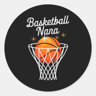 Sticker Rond Grand-mère de basket-ball nana panier de basket-ba