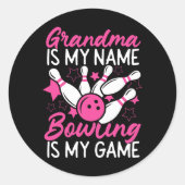 Sticker Rond Grand-mère de Bowling est mon nom Bowling I (Devant)