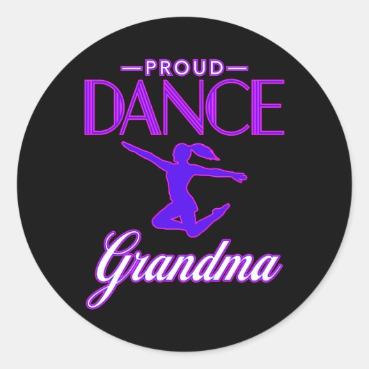 Sticker Rond Grand-mère de la danse (Devant)