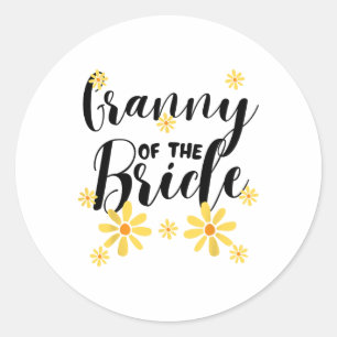 Sticker Rond Grand-Mère De La Mariée Famille Wedding shower Sun