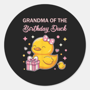 Sticker Rond Grand-Mère De L'Anniversaire Canard Noël Anime Par