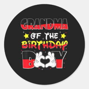 Sticker Rond Grand-Mère De L'Anniversaire Garçon Chemise Corres