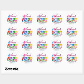 Sticker Rond Grand-mère de l'autisme fier (Feuille)