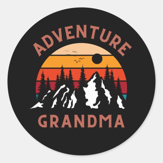 Sticker Rond Grand-mère de l'aventure (Devant)