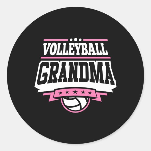 Sticker Rond Grand-mère de volley-ball (Devant)