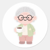 Sticker Rond 👵 grand-mère douce (Devant)