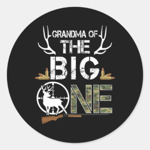 Sticker Rond Grand-Mère Du Gros Anniversaire Boy Deer Hunter Ca