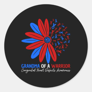 Sticker Rond Grand-Mère D'Un Guerrier Le Coeur Congénital Dépla
