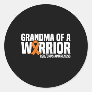 Sticker Rond Grand-Mère D'Un Guerrier Orange Ribbon Rsdcrps Rec