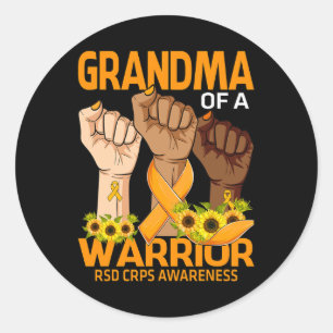 Sticker Rond Grand-mère d'un guerrier RSD Sensibilisation à la 