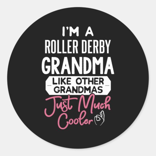 Sticker Rond Grand-mère Roller Derby (Devant)