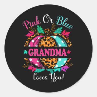 Sticker Rond Grand-Mère Rose Ou Bleu Vous Aime Léopard Citrouil