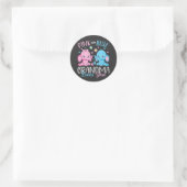 Sticker Rond Grand-Mère Rose Ou Bleue Vous Aime Bébé Éléphant (Sac)