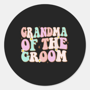 Sticker Rond Grand-Mère super De La Wedding shower Groom Grand-