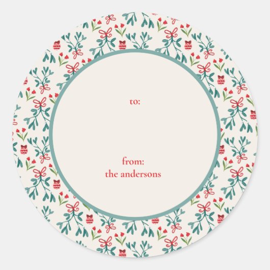 Sticker Rond Grand millénaire vert et rouge traditionnel - De/v (Devant)