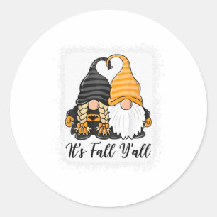 Sticker Rond Grand Novelle Gnome Halloween Drôle Son Chute Vous