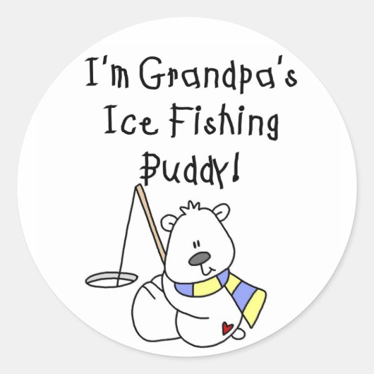 Sticker Rond Grand-pas Pêche sur glace Buddy (Devant)