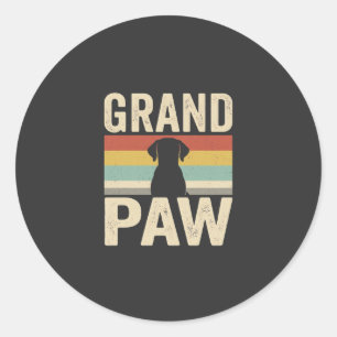 Sticker Rond Grand Paw Chien Rétro Vintage