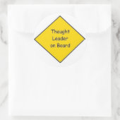 Sticker Rond Grand penseur leader à bord (3 pouces) (Sac)