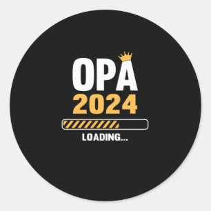 Sticker Rond Grand-père 2024 Chargement de la Faire-part de gro