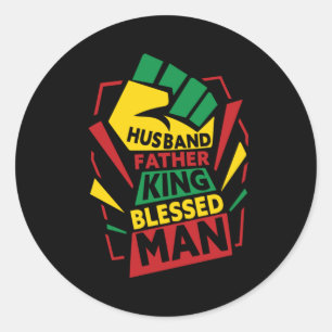 Sticker Rond Grand-père Cadeau Père Et Roi Du Mari