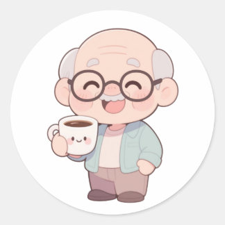 Sticker Rond 👴 grand-père Cool